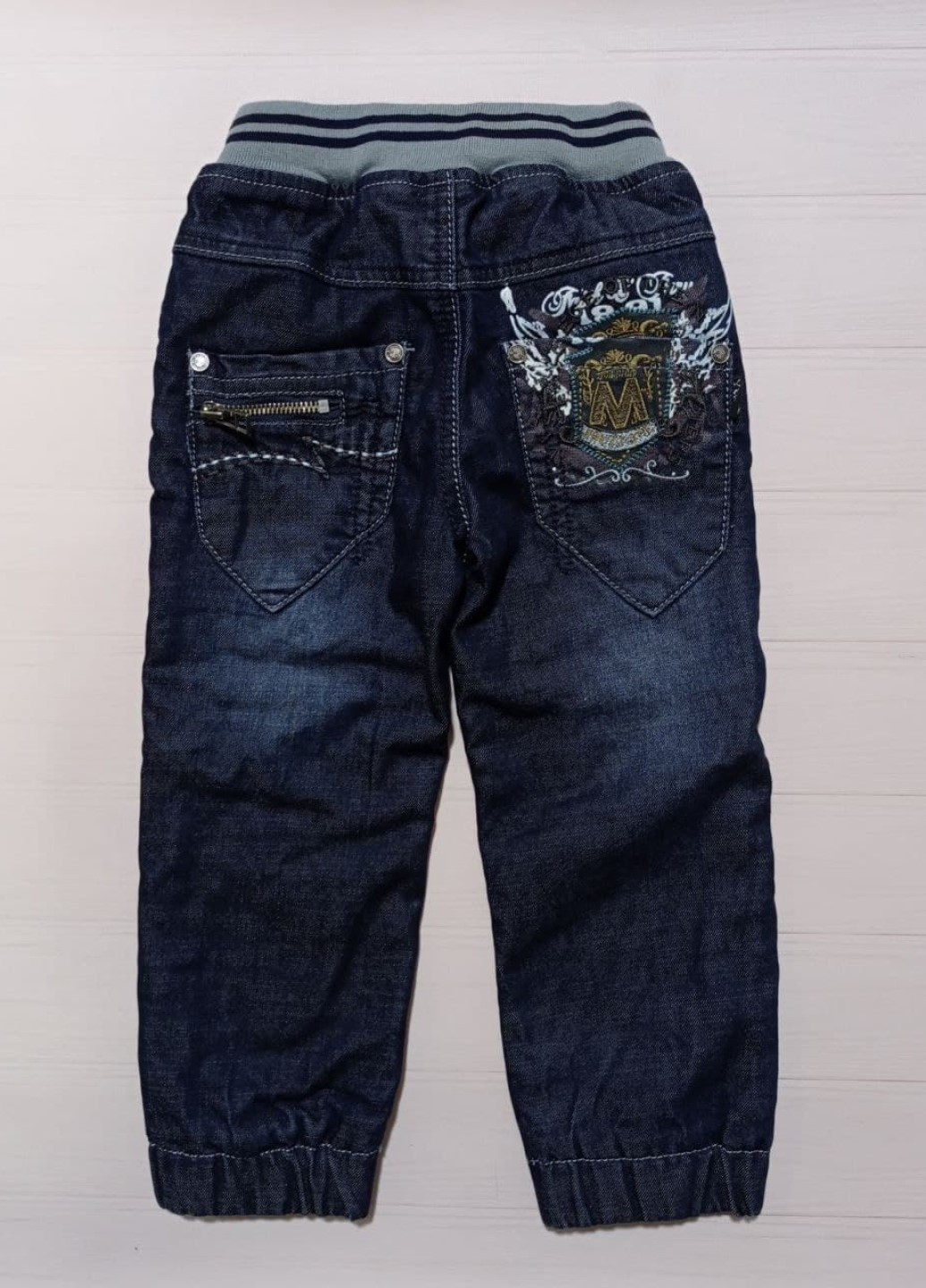 Темно-синие зимние джинсы на флисе Yuke