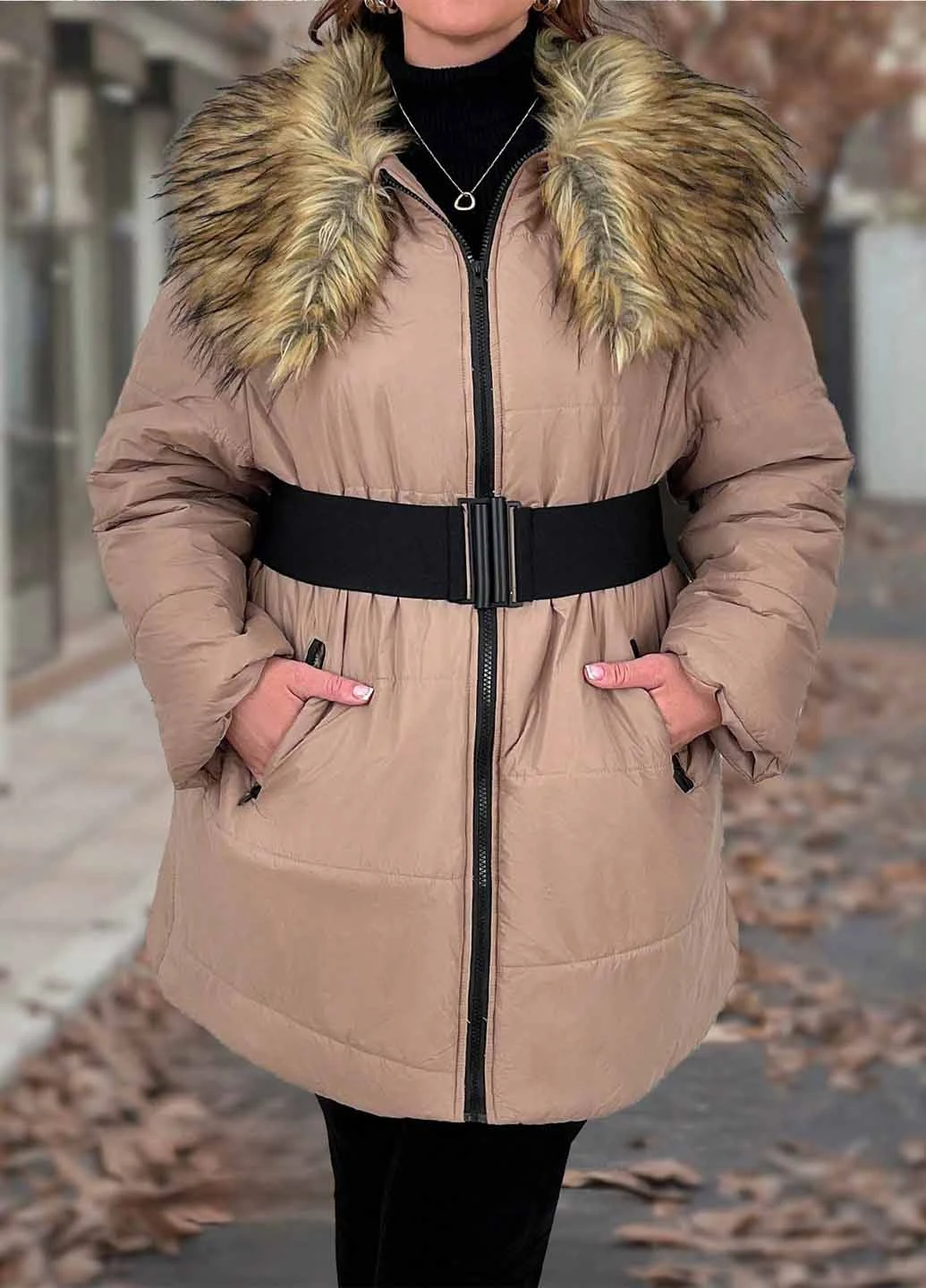 Коричнева демісезонна куртка SHEIN