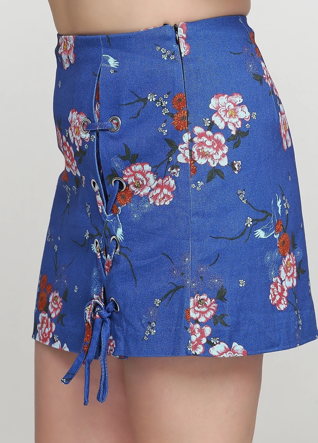 Синяя кэжуал цветочной расцветки юбка H&M