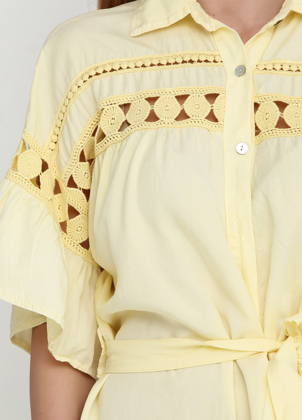 Желтое кэжуал платье Moda однотонное