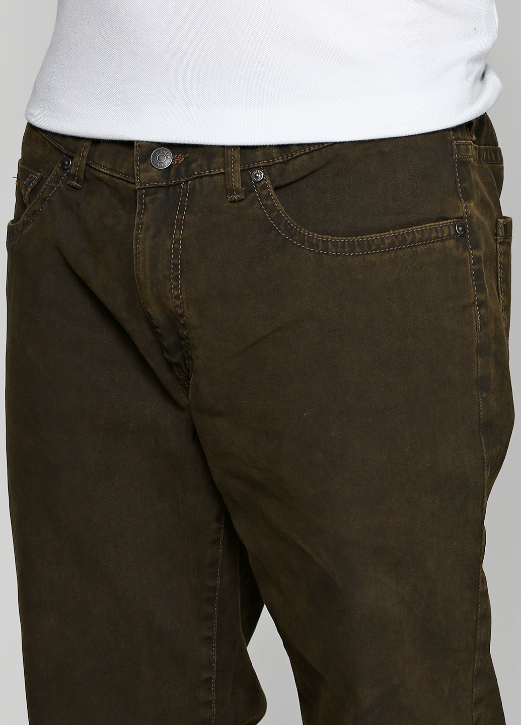 Хаки демисезонные со средней талией джинсы Pioneer