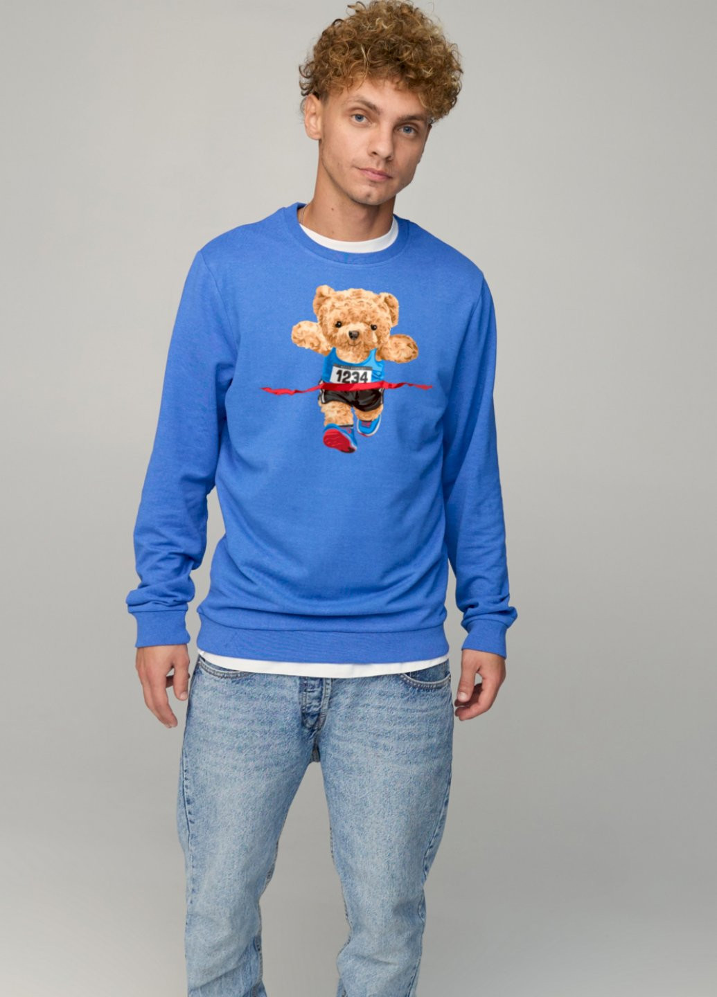 Голубой свитшот мужской basic /no flis/ YAPPI (252385780)