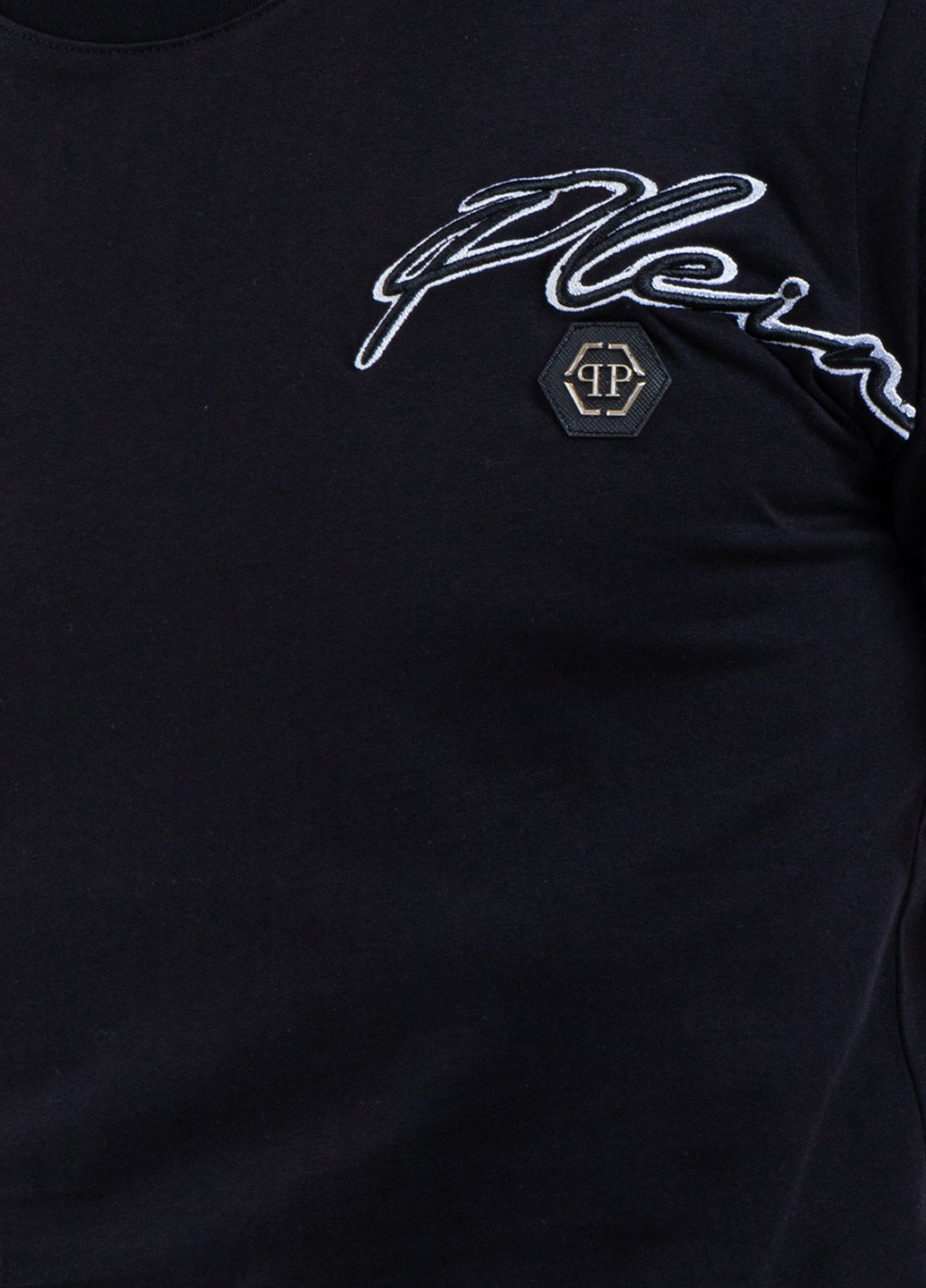 Черная черная футболка с логотипом Philipp Plein