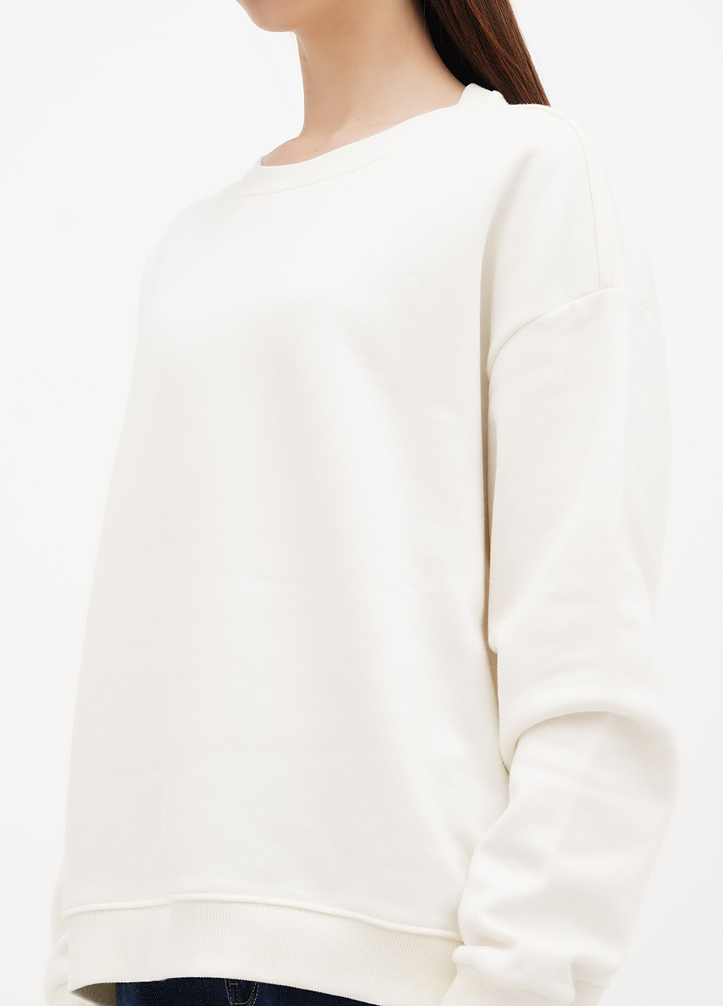 Кремовий світшот H&M однотонний без декору (317203455)