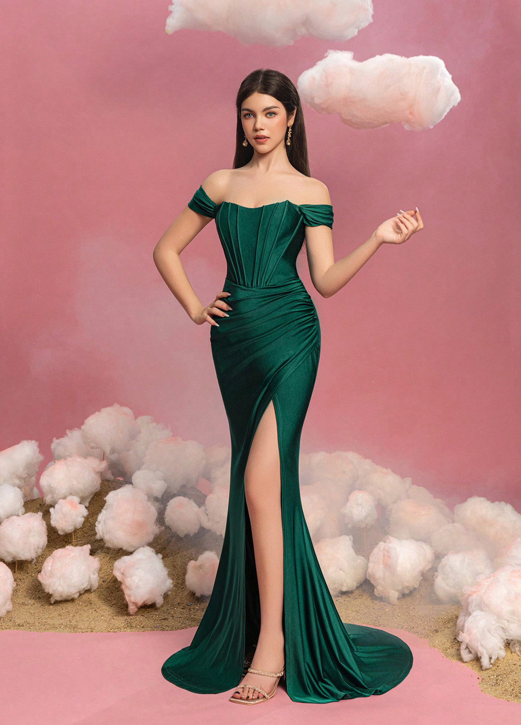 Темно-зелёное платье SHEIN (339052497)