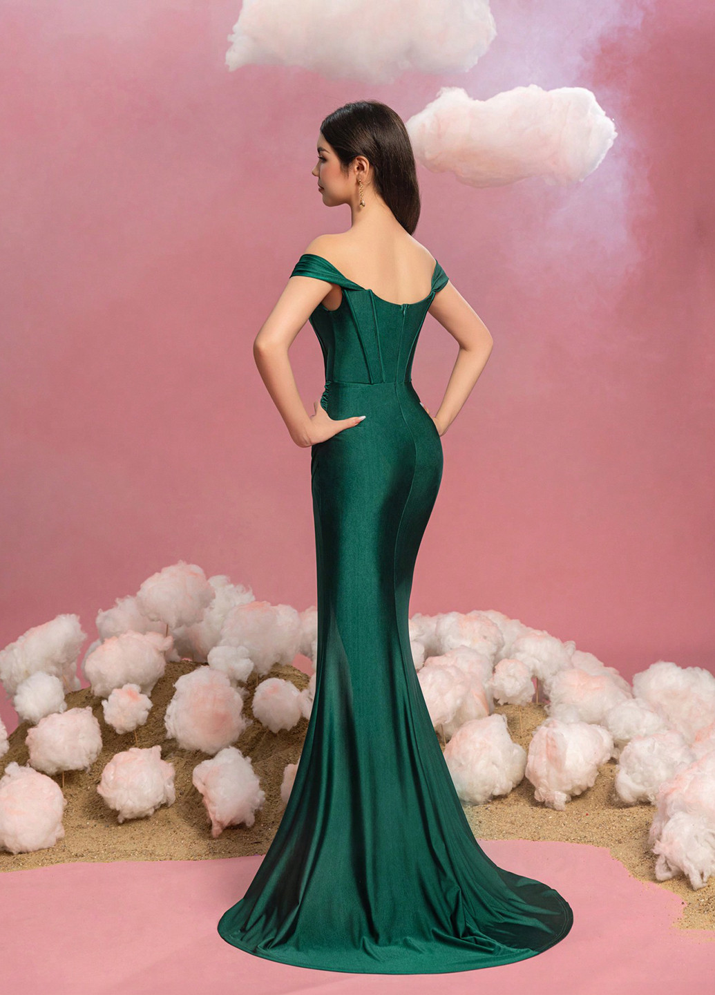 Темно-зелёное платье SHEIN (339052497)