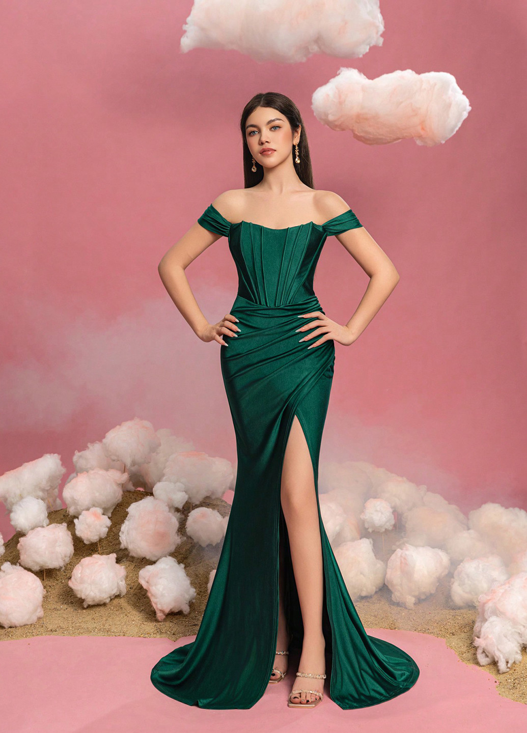 Темно-зелёное платье SHEIN (339052497)