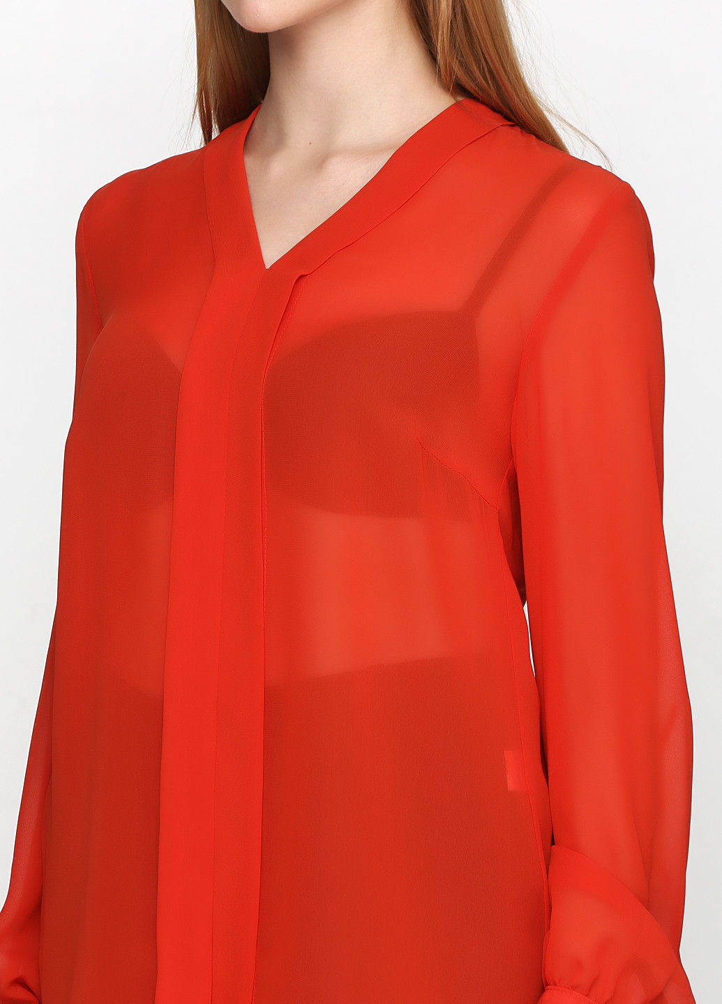 Оранжево-красная демисезонная блуза Stefanie L