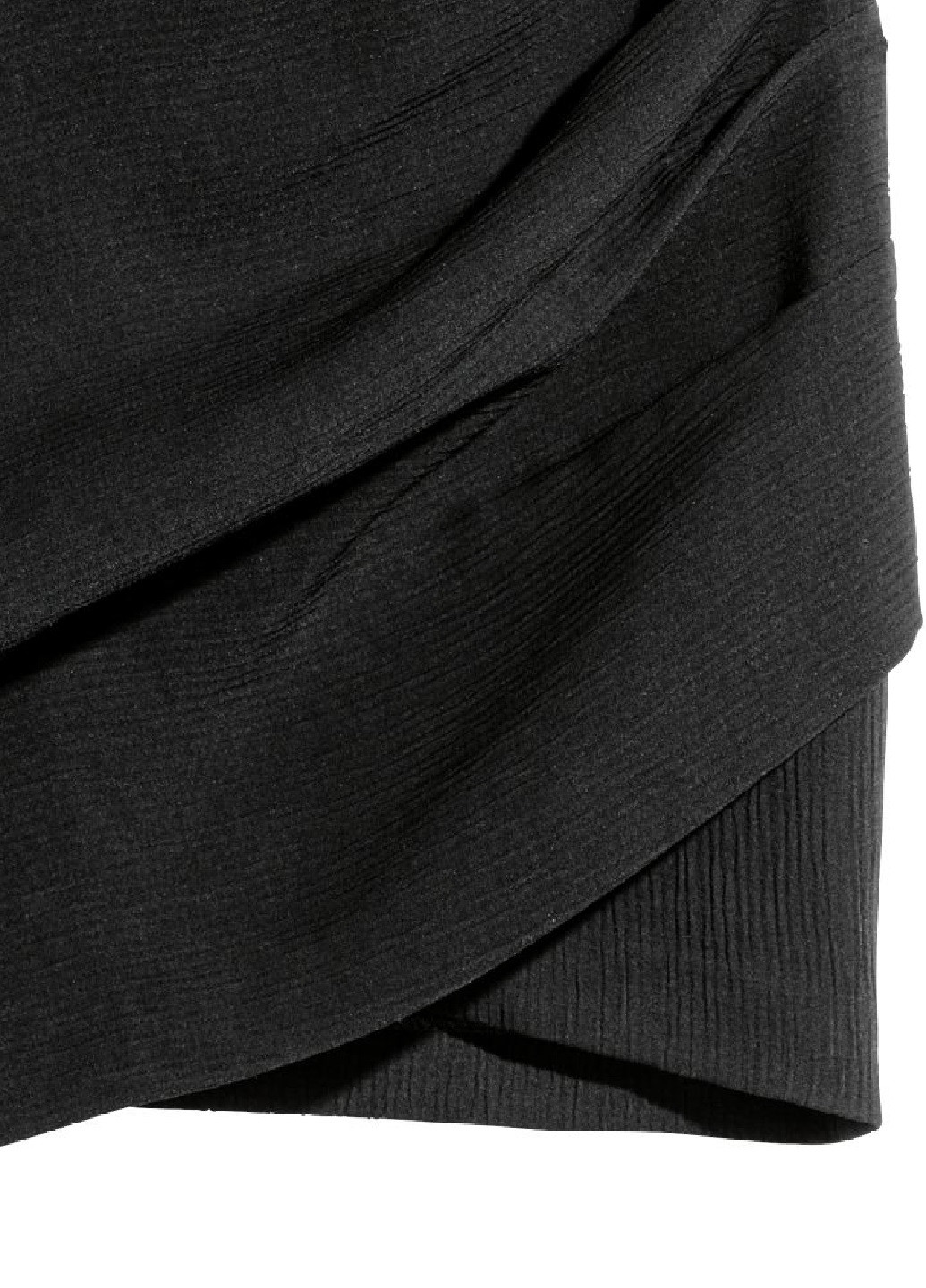 Черная однотонная короткая юбка H&M