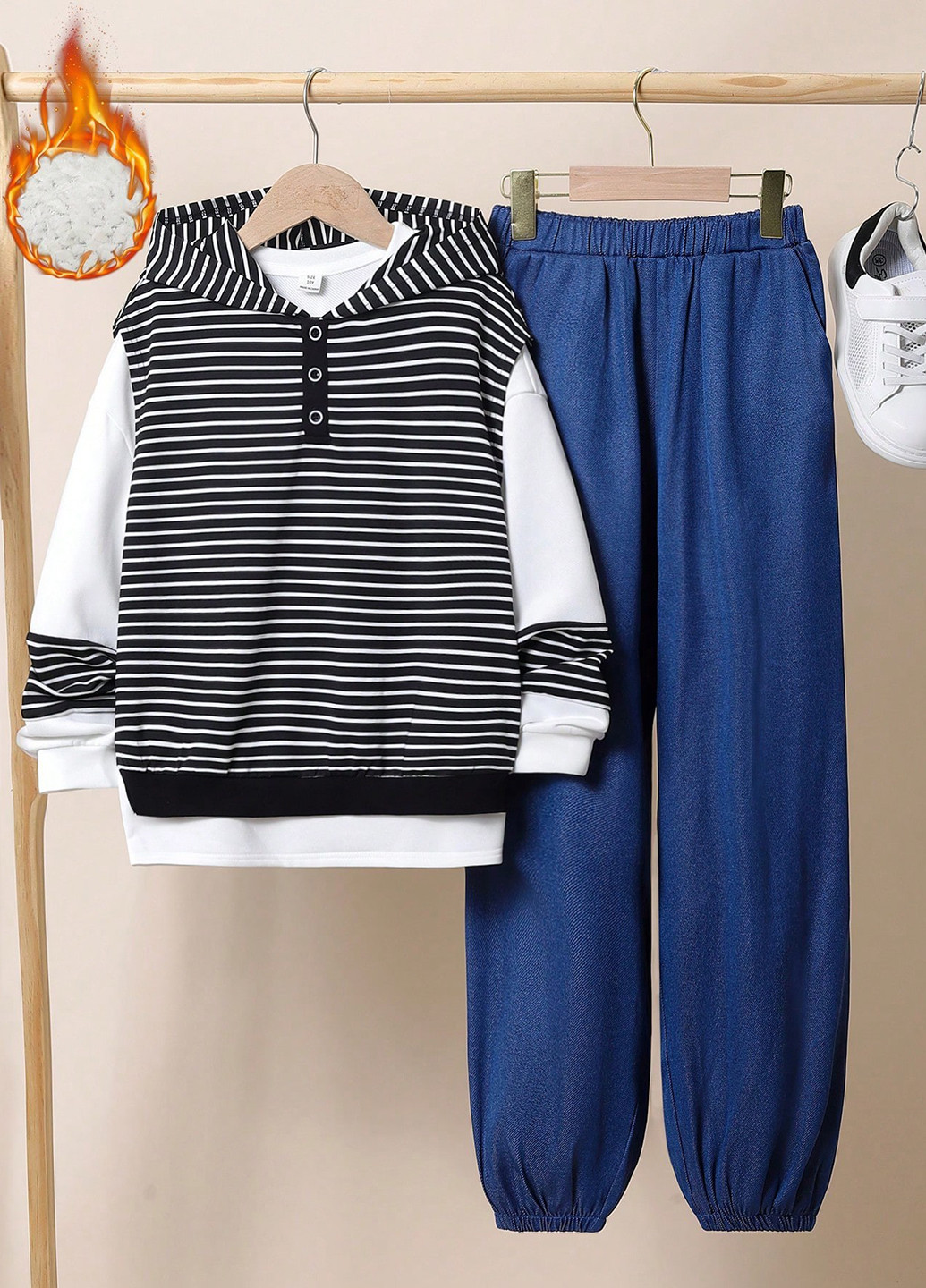 Комбінований демісезонний костюм (жилет, світшот, штани) брючний SHEIN