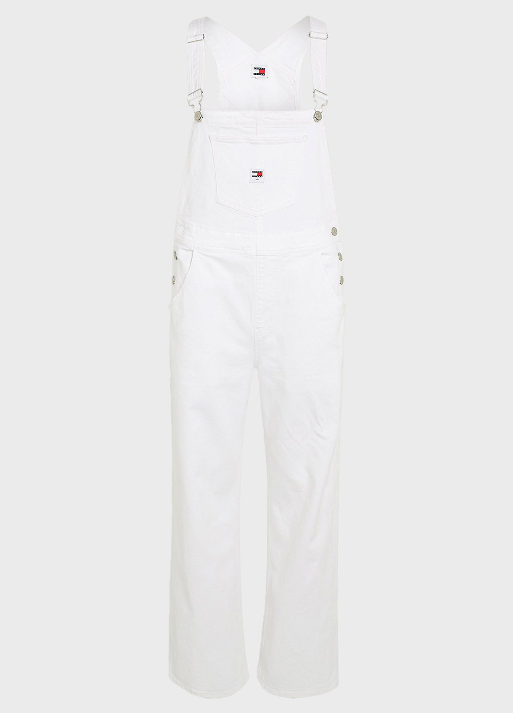 Комбинезон Tommy Jeans комбинезон-брюки однотонный белый денил хлопок