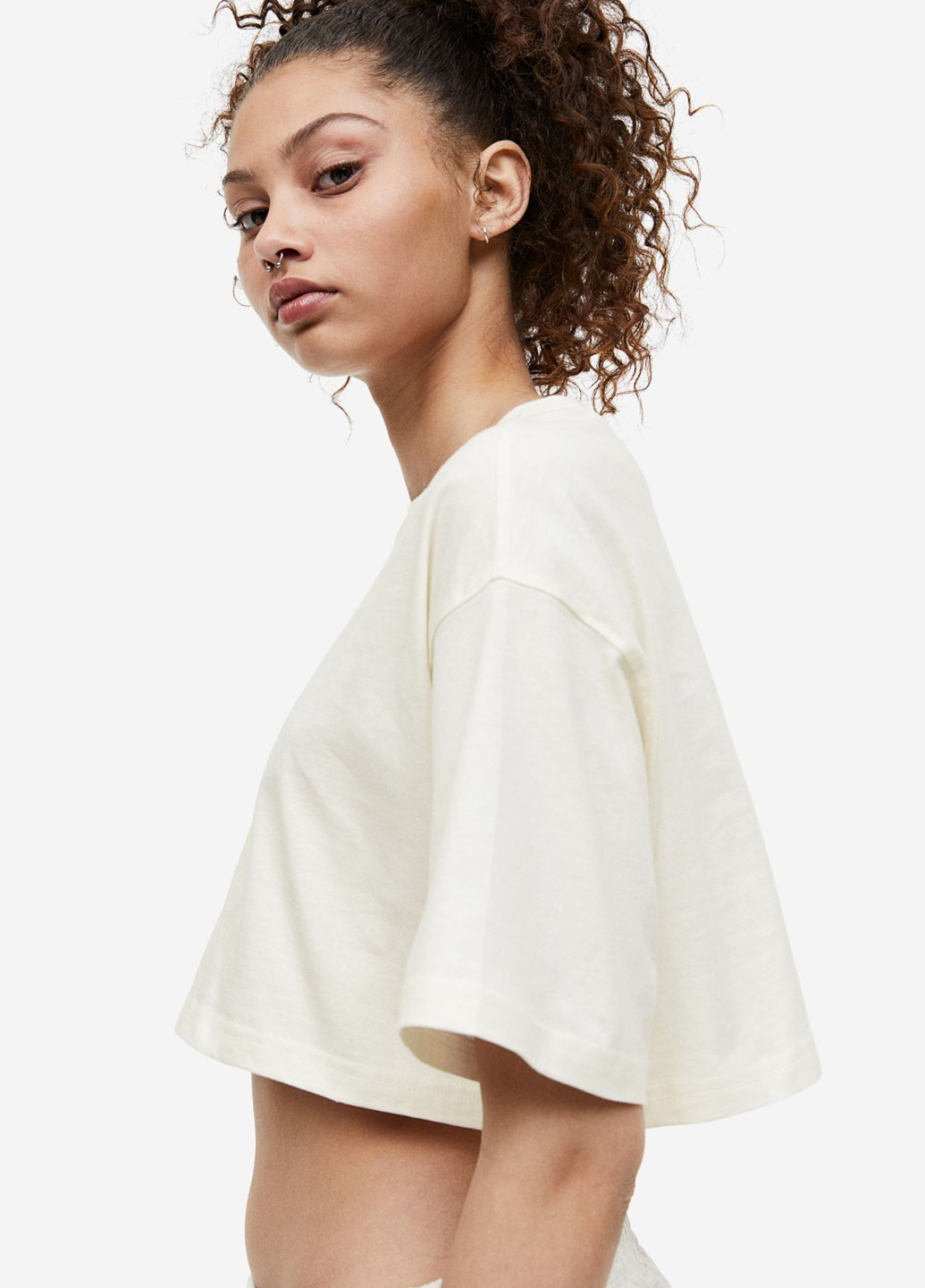 Кремова літня футболка H&M