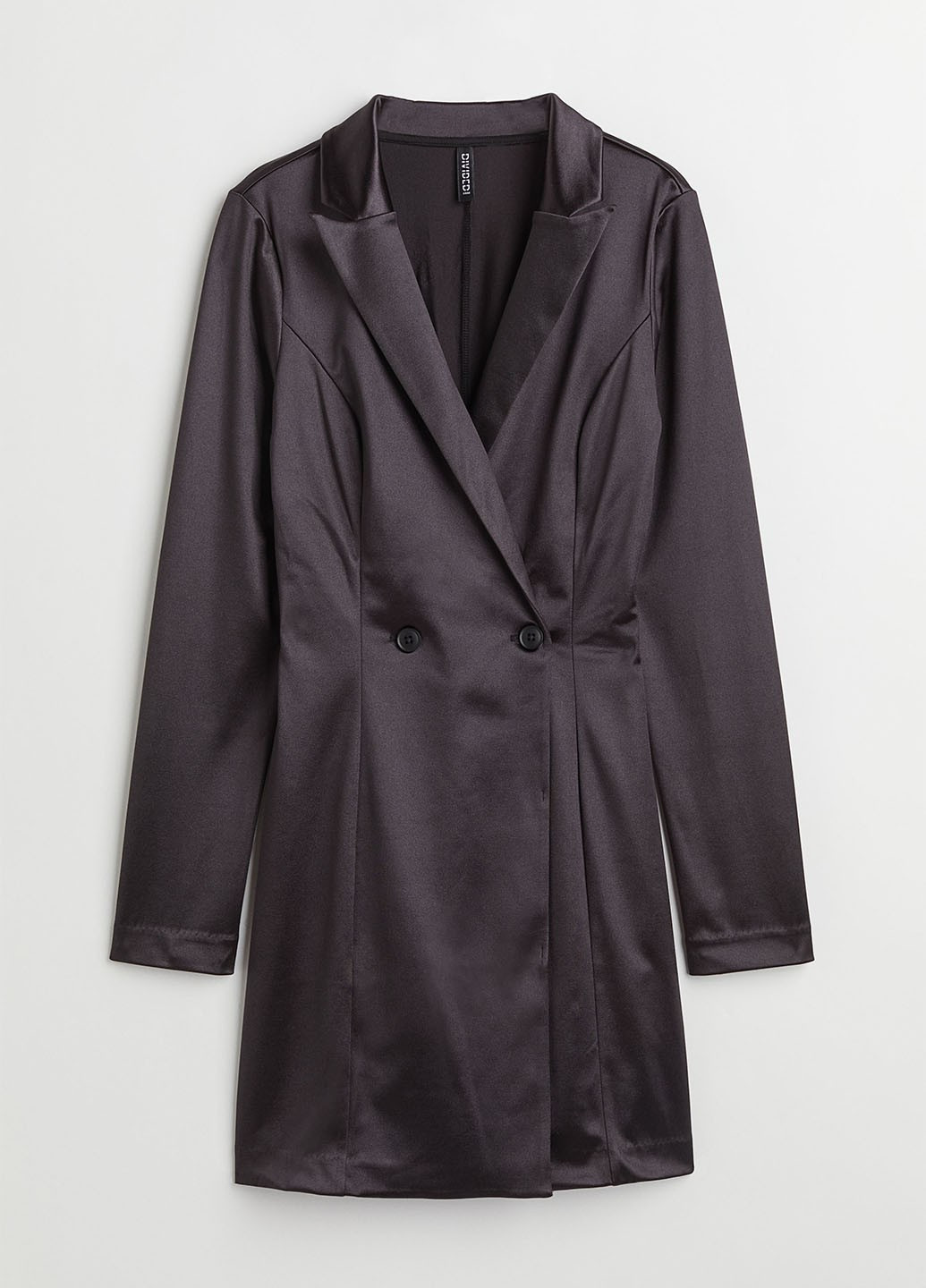 Черное кэжуал платье силуэтная, платье-жакет H&M однотонное