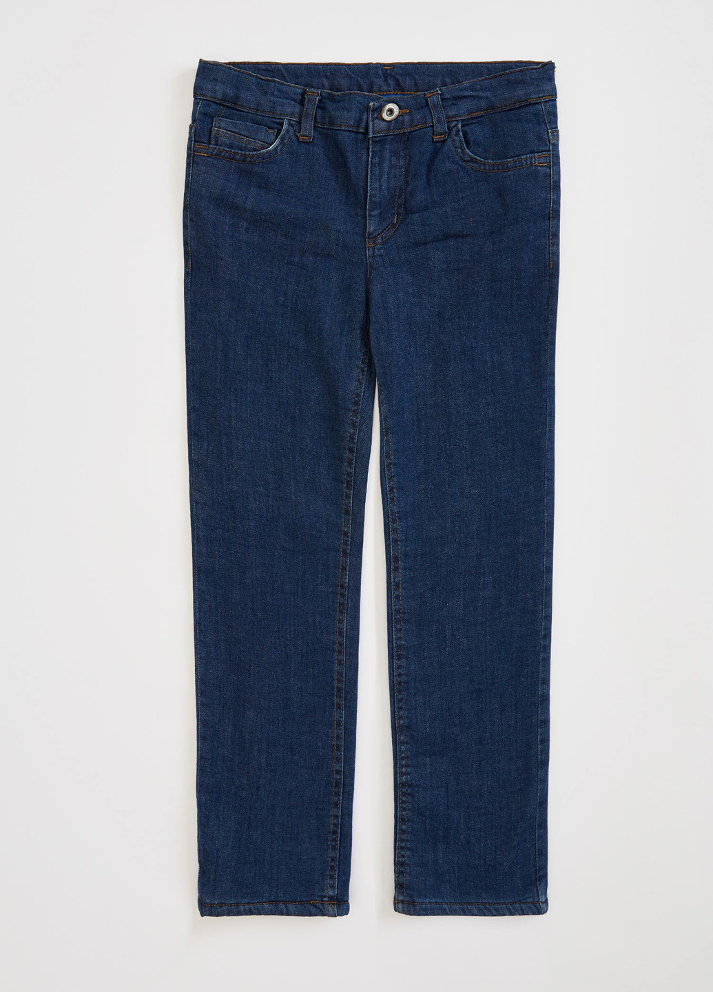 Темно-синие джинсовые демисезонные брюки прямые DeFacto