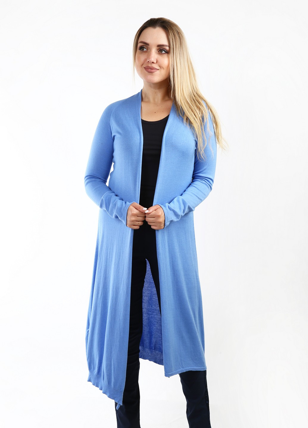 Голубой демисезонный кардиган Stefanel