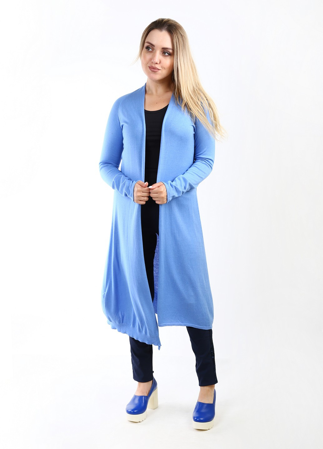 Голубой демисезонный кардиган Stefanel