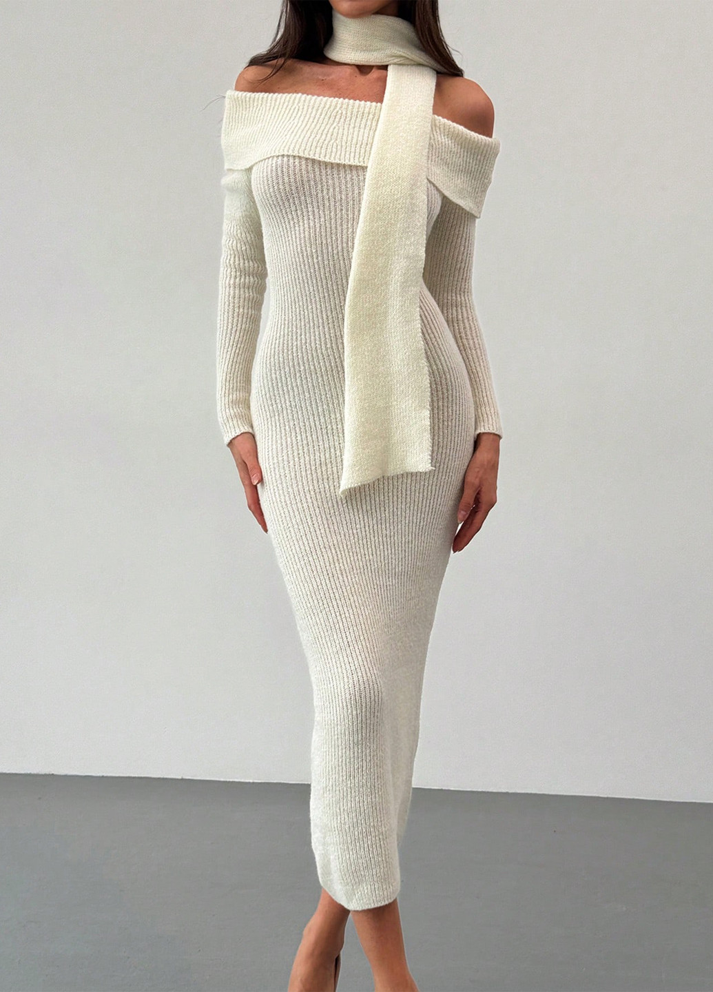 Білий кежуал сукня сукня светр SHEIN однотонна