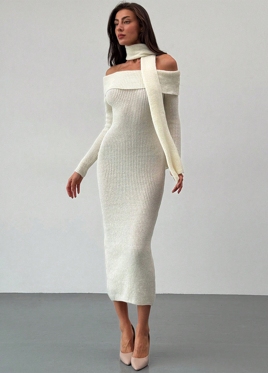Білий кежуал сукня сукня светр SHEIN однотонна
