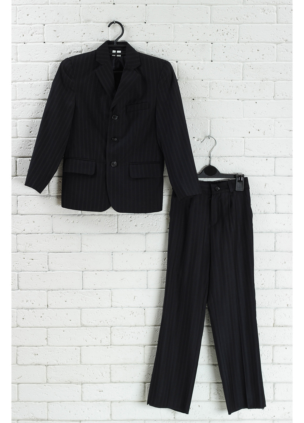 Чорний демісезонний костюм (піджак, штани) брючний Zena