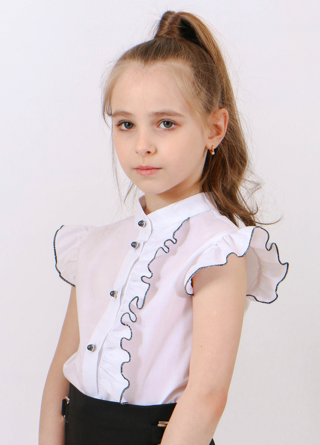 Белая однотонная блузка DaNa-kids летняя