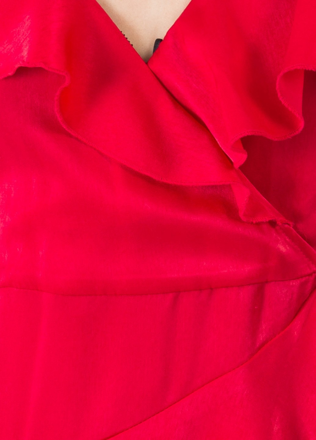 Красное кэжуал платье клеш, на запах NA-KD однотонное