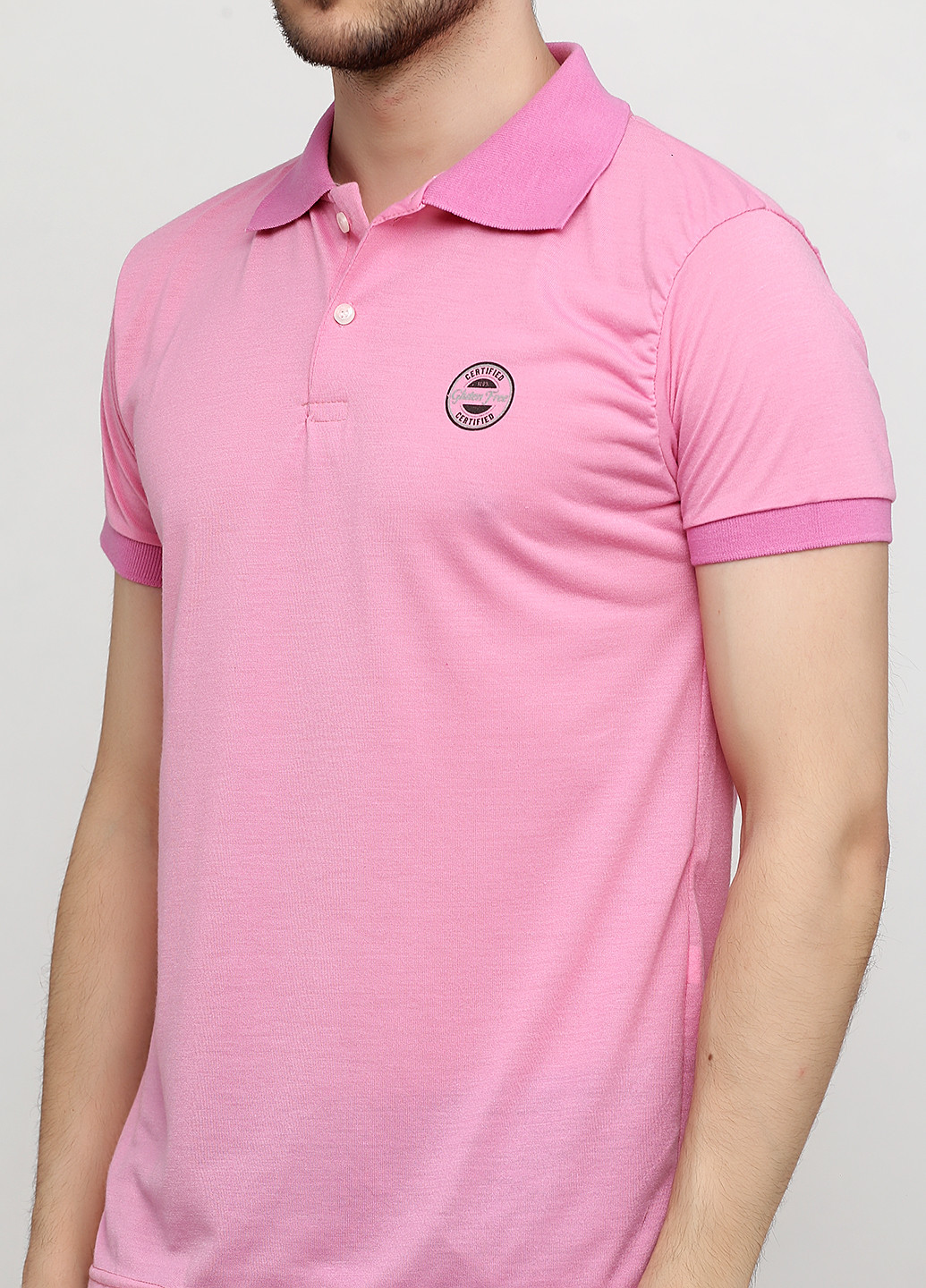 Розовая футболка-поло для мужчин Chiarotex однотонная