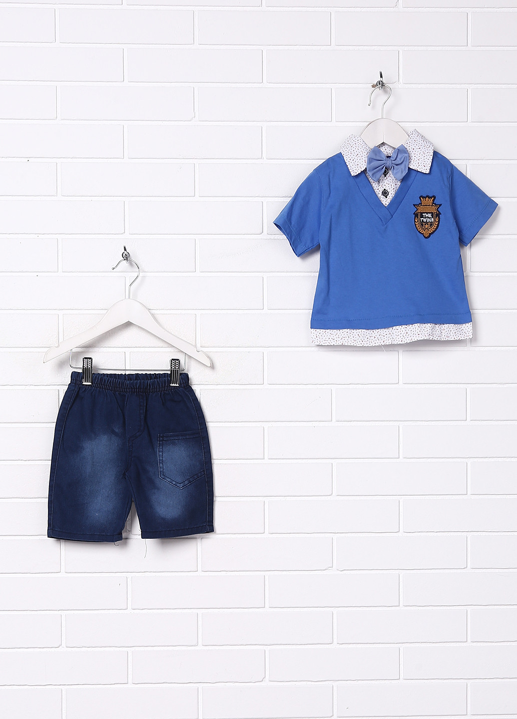 Синий летний комплект (футболка, шорты) IKIZLER
