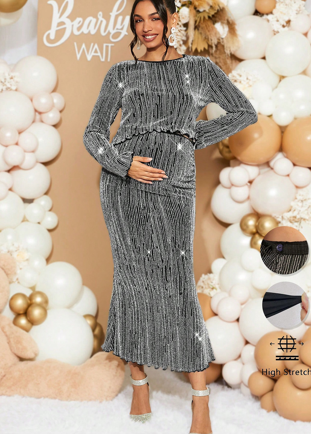 Костюм для вагітних (лонгслів, спідниця) SHEIN (332389039)