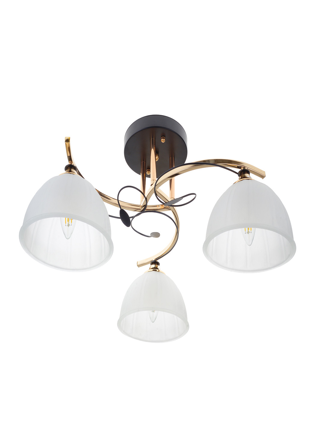 Люстра на 3 плафона черная LK-713S/3 E27 BK+FG Brille (220133432)