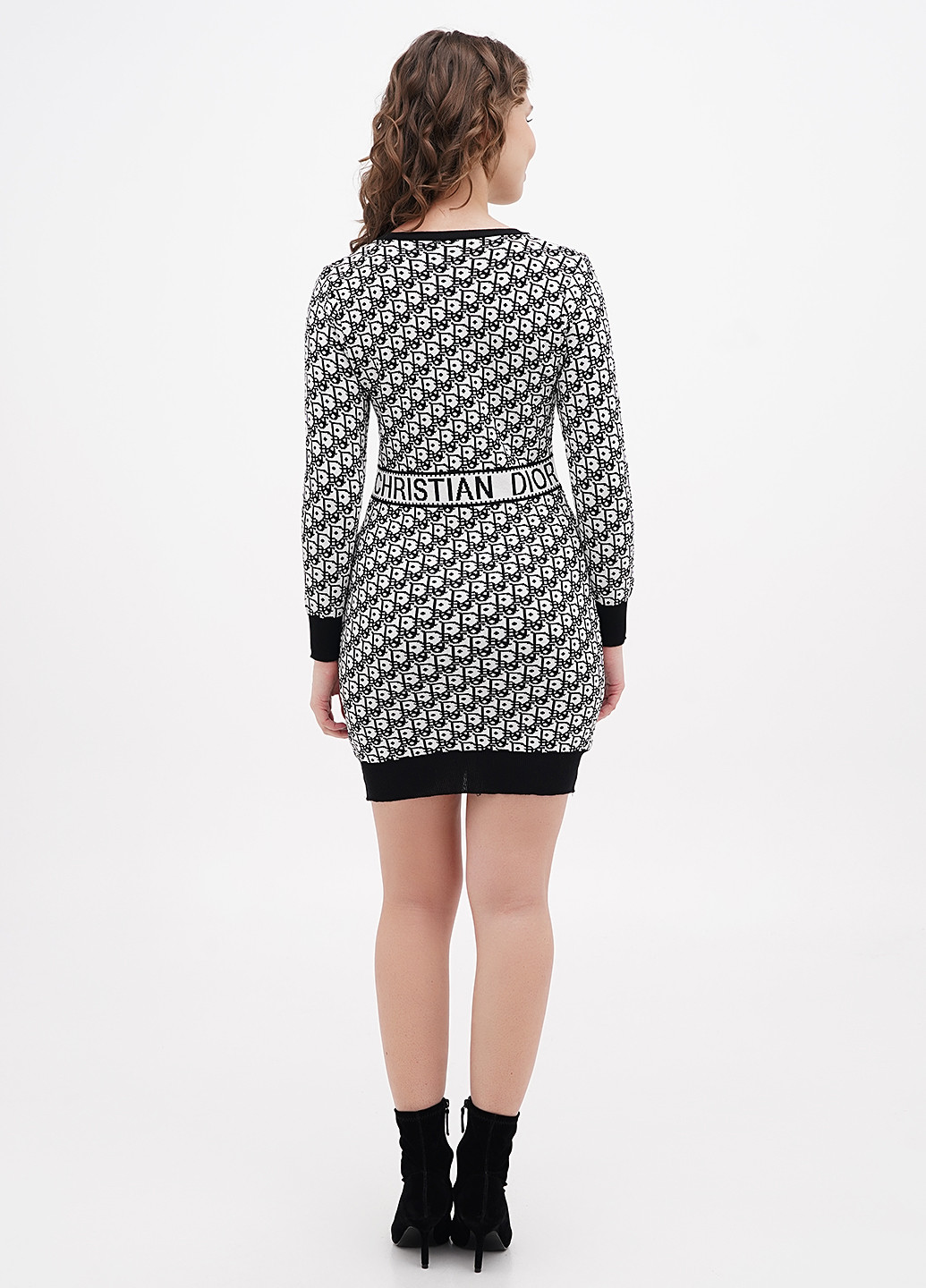 Чорно-білий кежуал сукня силуетна Rosa Shock з написами