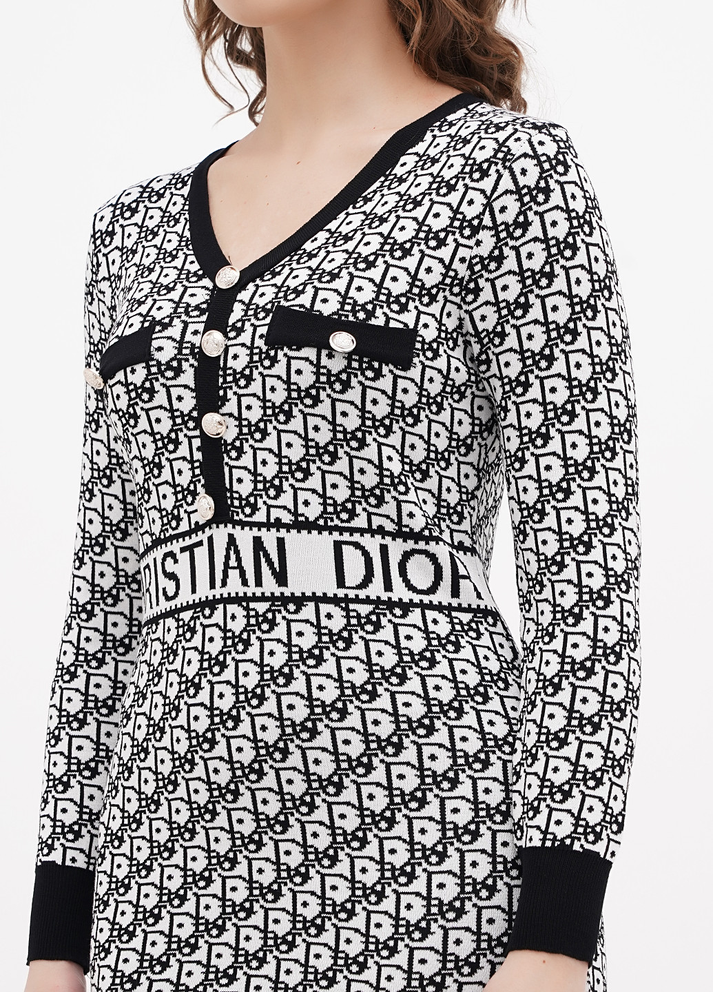 Чорно-білий кежуал сукня силуетна Rosa Shock з написами