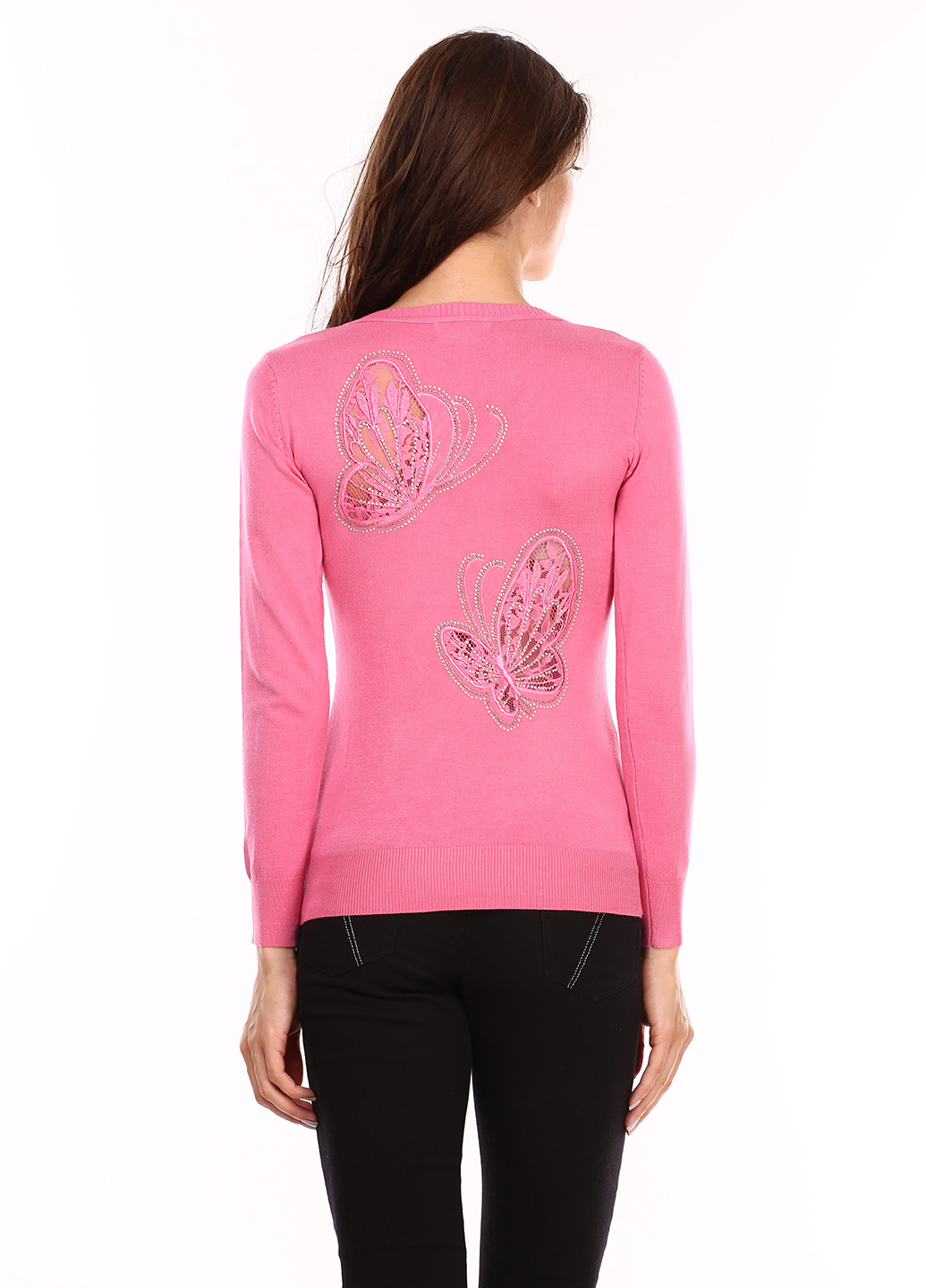 Розовый демисезонный пуловер пуловер Elegance