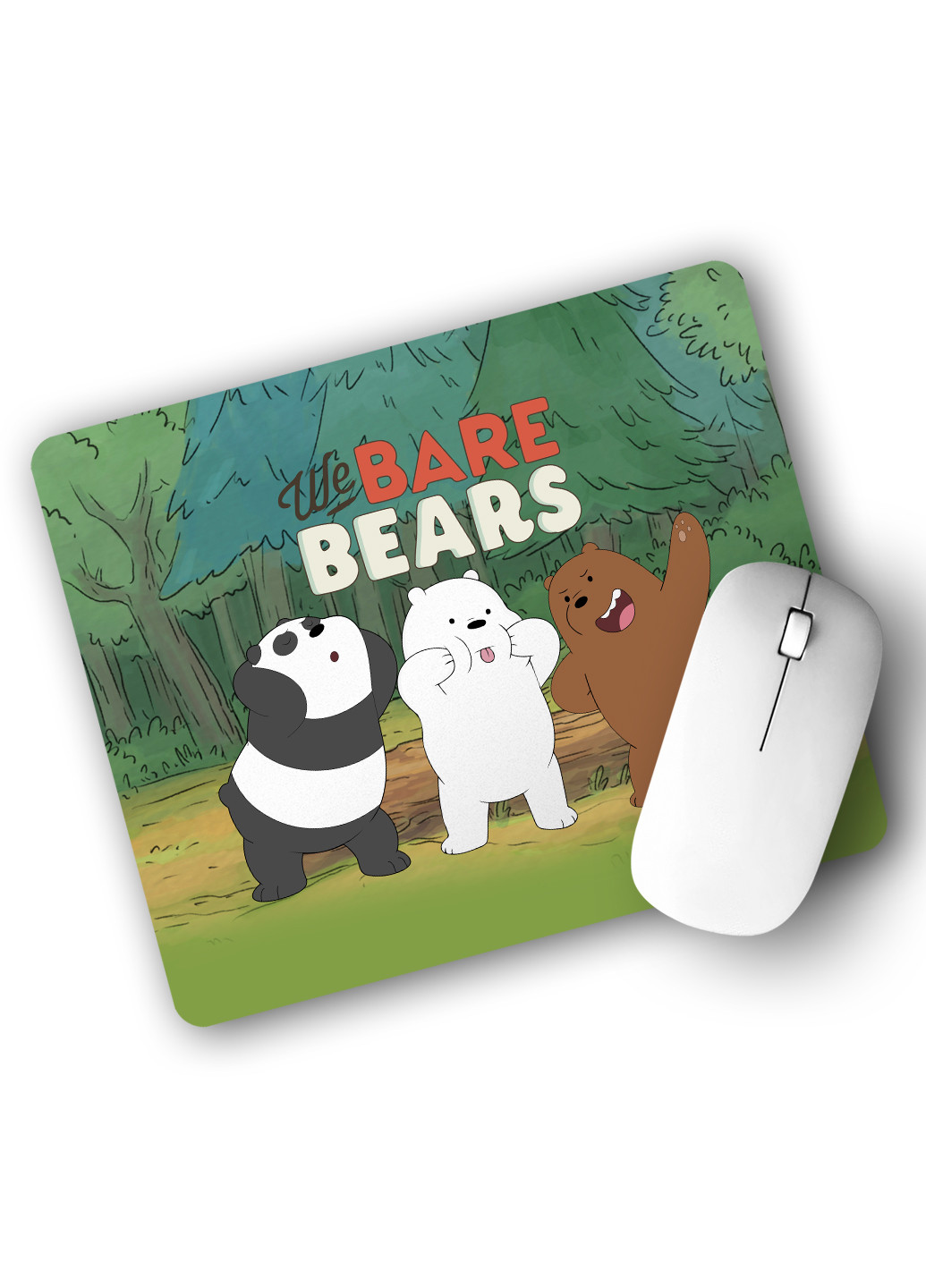 Коврик для мышки Вся правда о медведях (We Bare Bears) (25108-2667) 22х18 см MobiPrint (222995201)