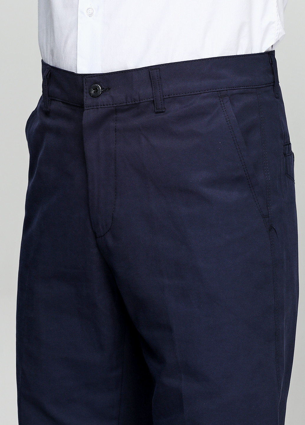 Темно-синие кэжуал демисезонные прямые брюки Bugi