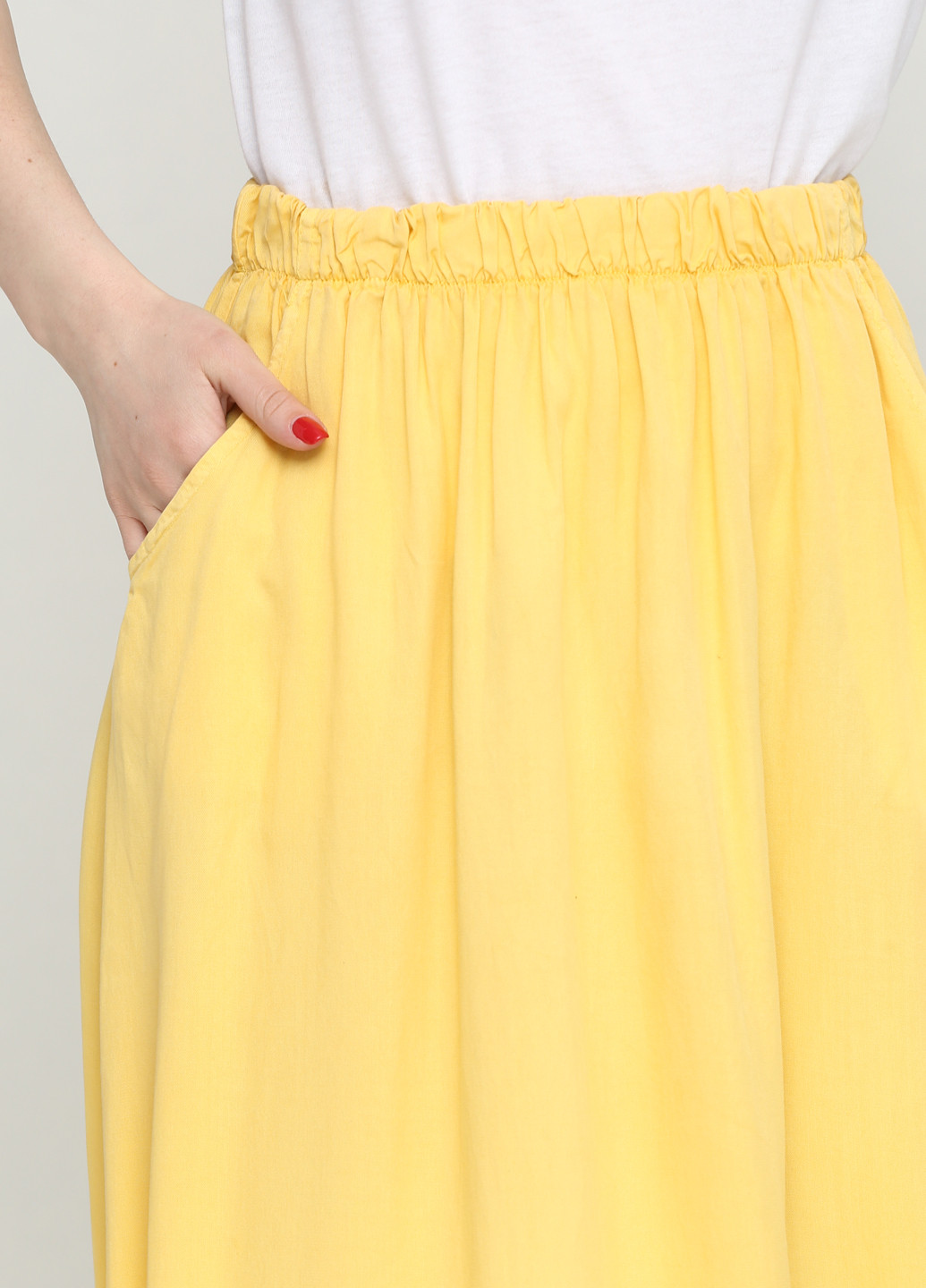 Желтая кэжуал однотонная юбка Italy Moda