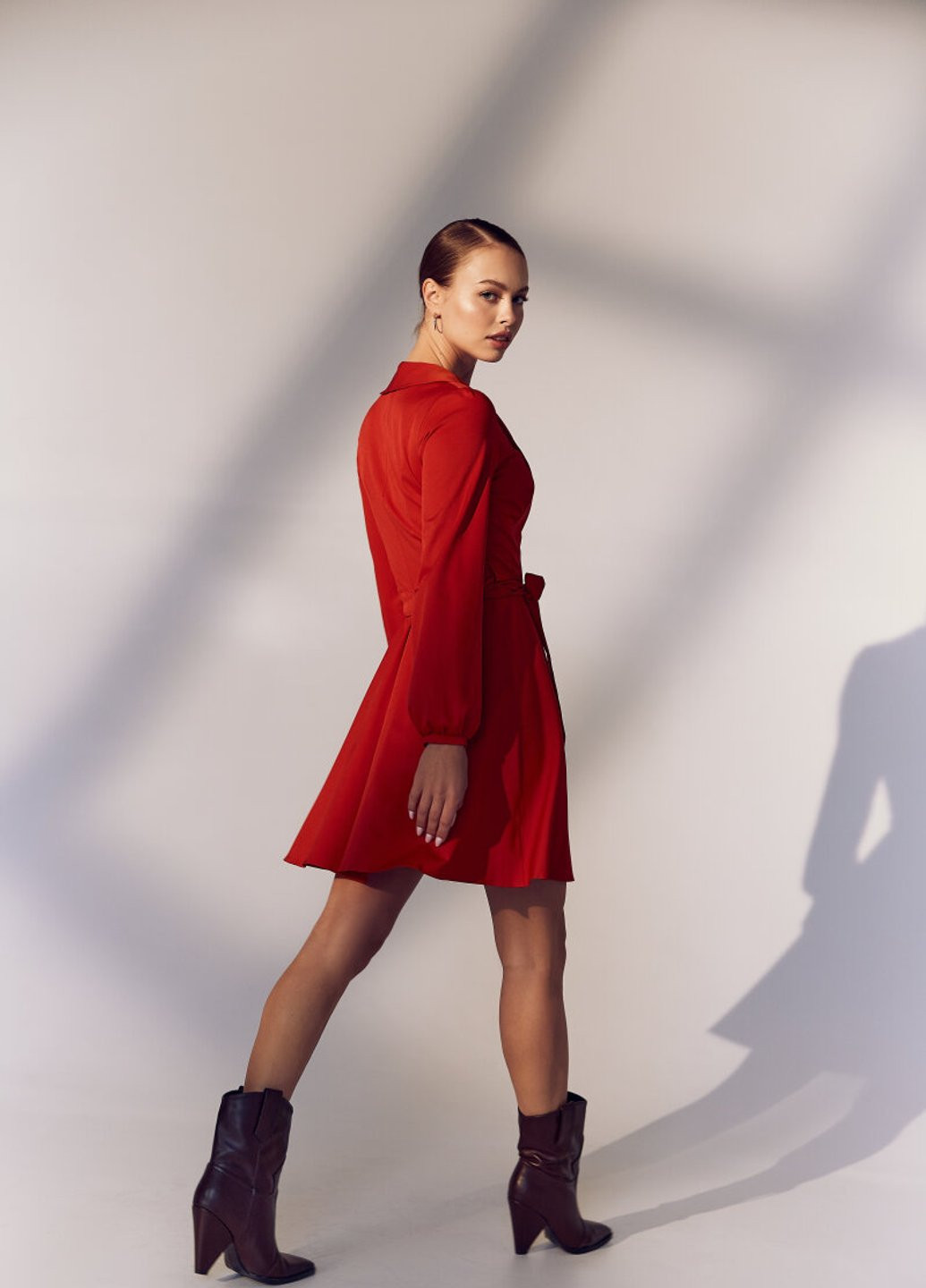 Красное кэжуал лаконичное красное платье Gepur однотонное