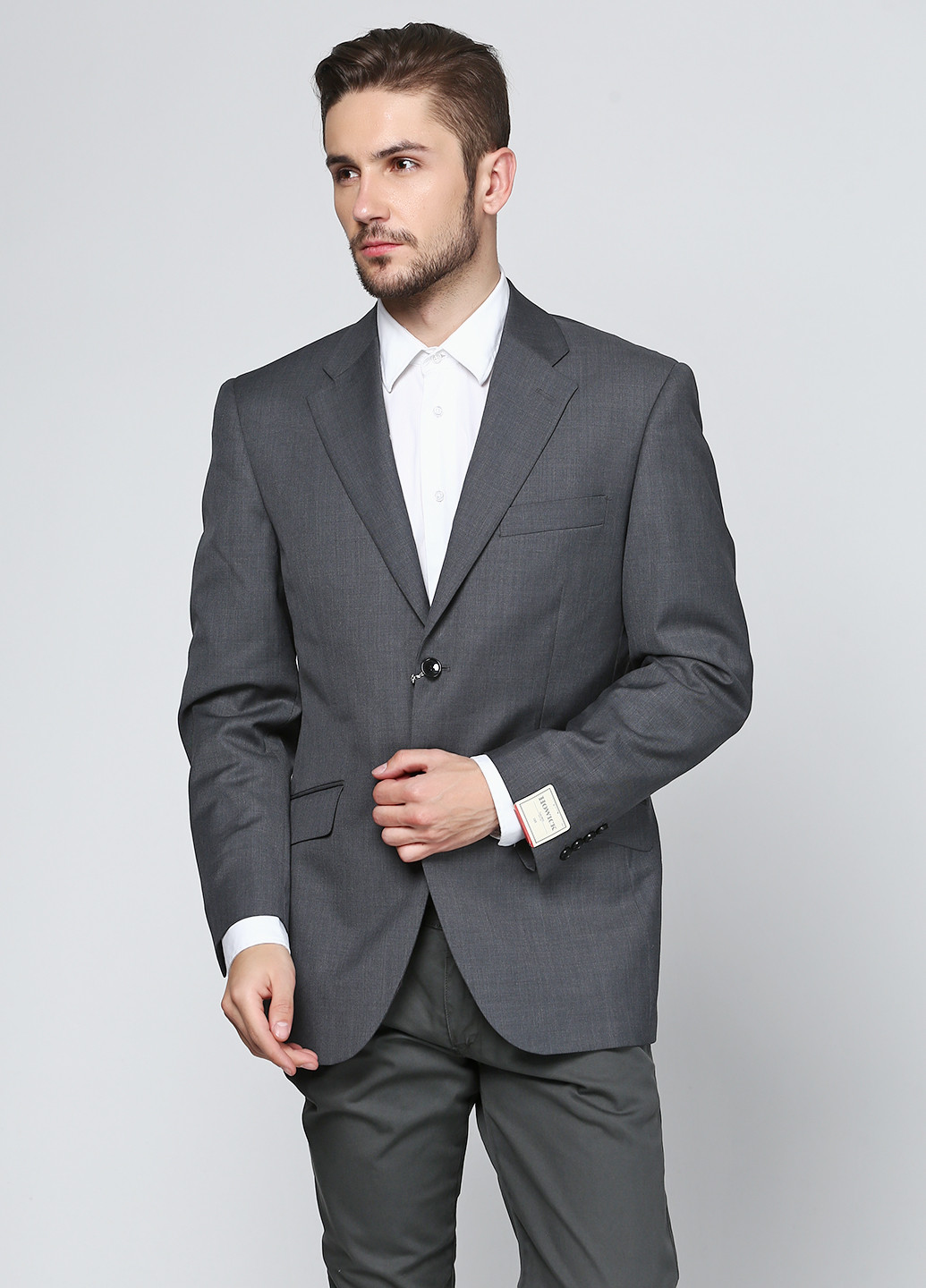 Пиджак Howick с длинным рукавом однотонный грифельно-серый деловой