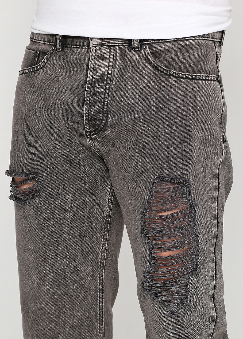 Серые демисезонные прямые джинсы Mennace