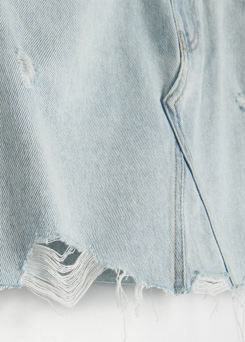 Светло-голубая кэжуал, джинсовая однотонная юбка Reserved а-силуэта (трапеция)