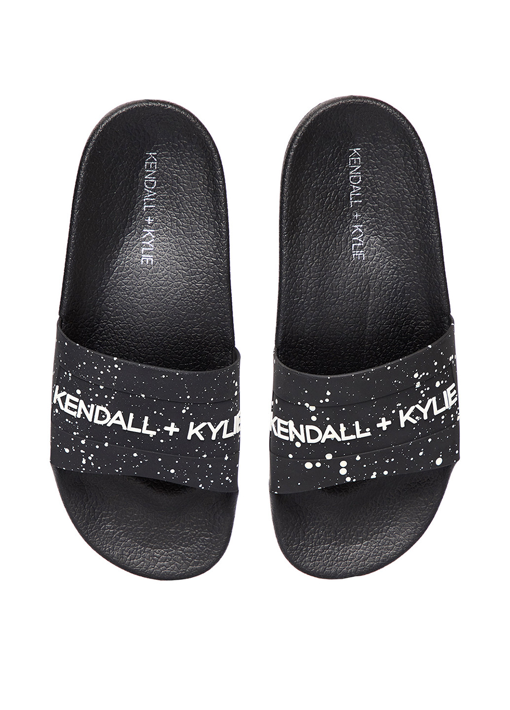 Черные шлепанцы Kendall + Kylie с логотипом