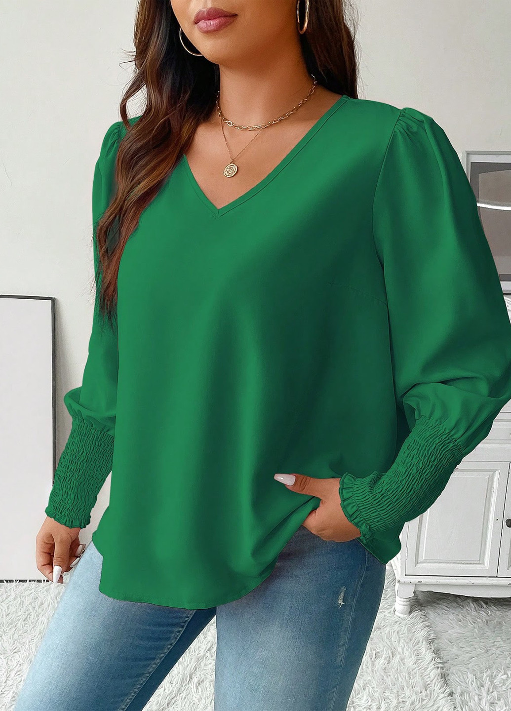 Зелёная блуза SHEIN