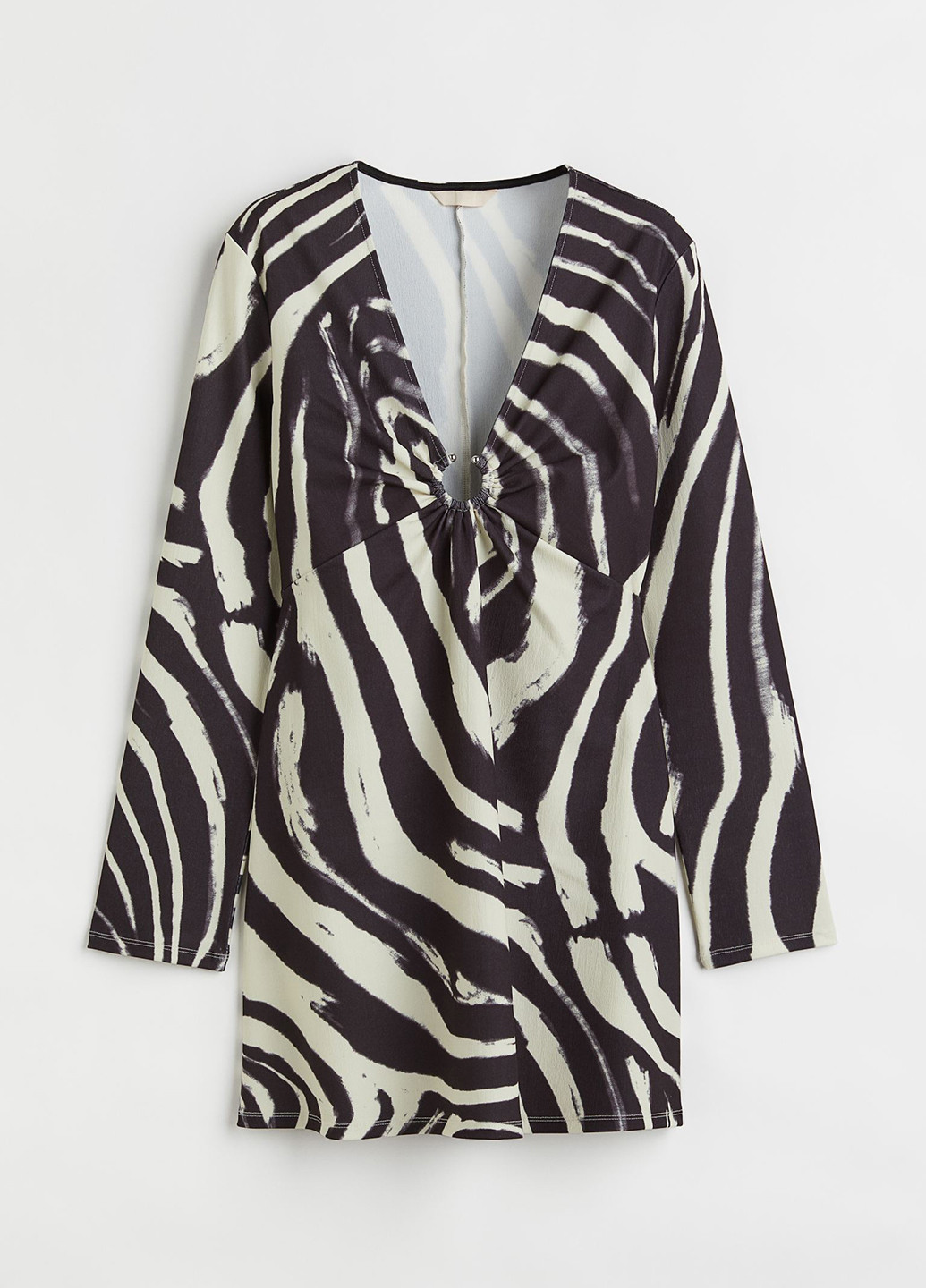 Черно-белое кэжуал платье H&M с абстрактным узором