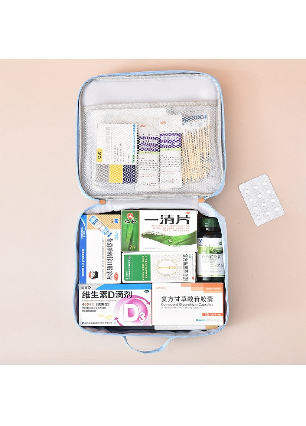 Аптечка сумка органайзер для медикаментов для путешествий для дома 25х22х9 см (473265-Prob) Голубая Unbranded (254235555)