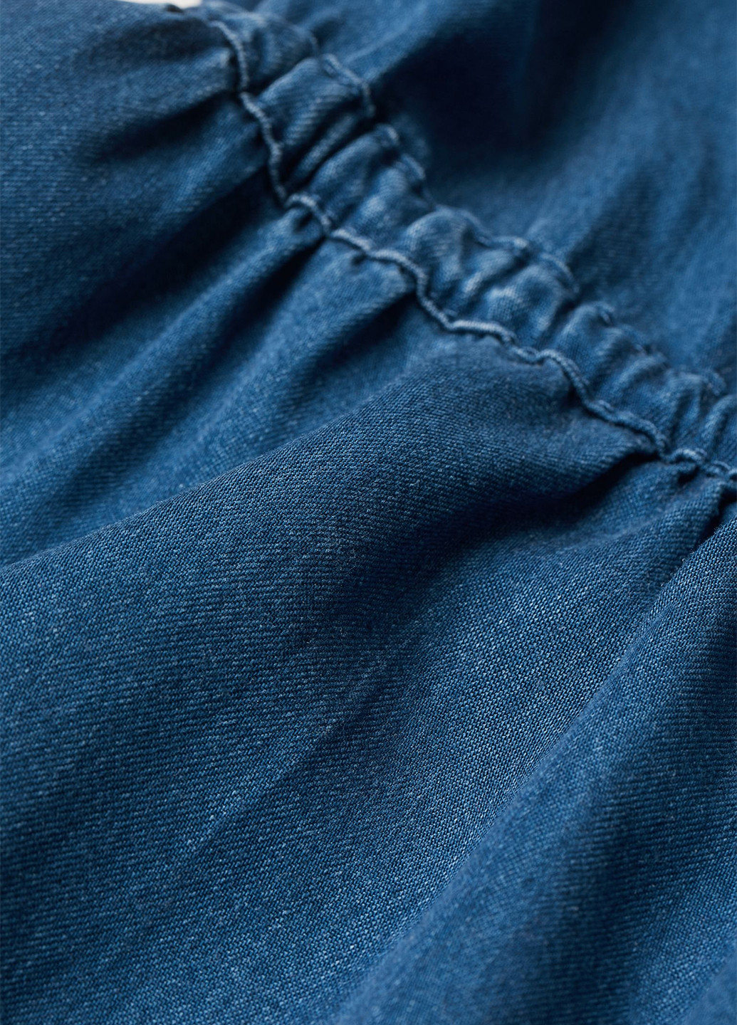 Синее джинсовое платье клеш H&M однотонное