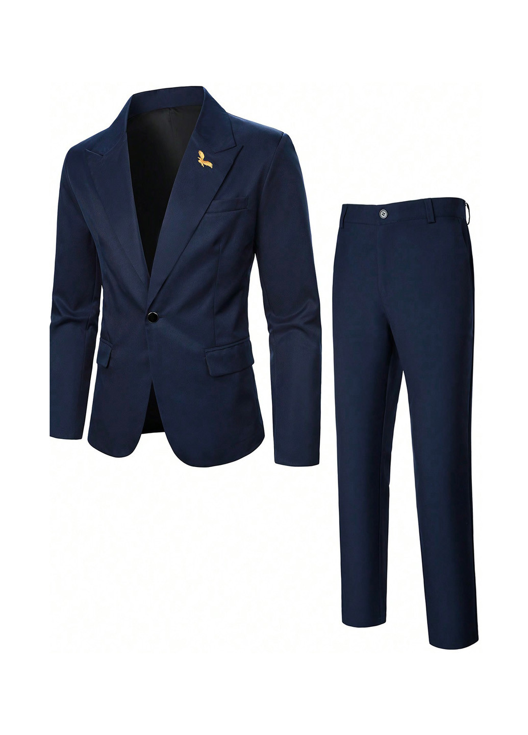 Темно-синій демісезонний костюм (піджак, штани) брючний Manfinity
