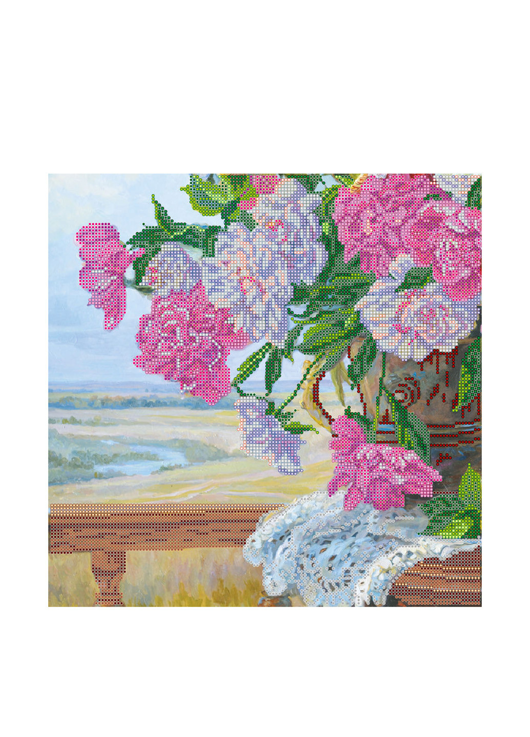 Схема для вишивання бісером на полотні Улюблені квіти, 30х30 см Abris Art (286228382)