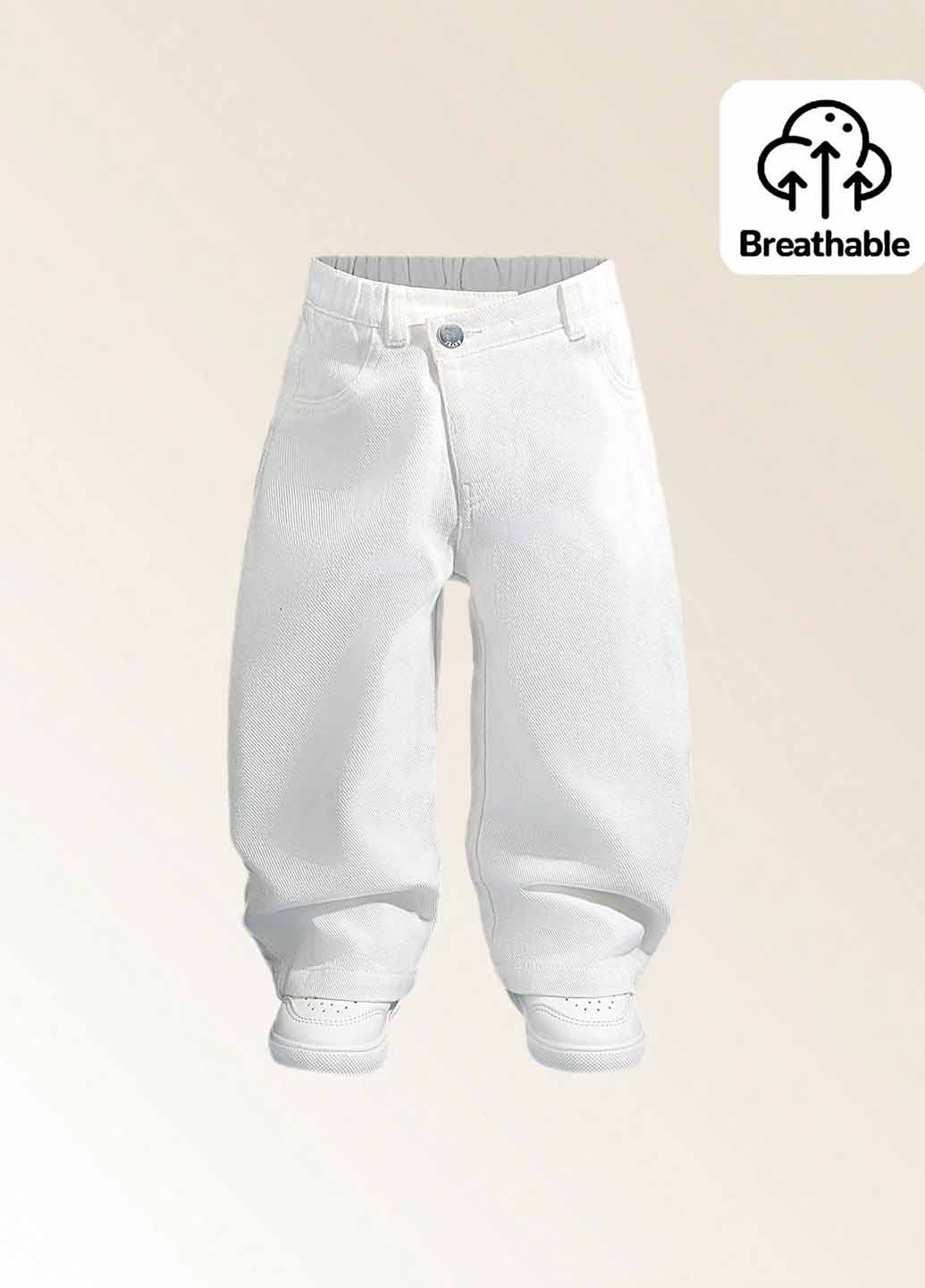 Белые летние мешковатые джинсы SHEIN