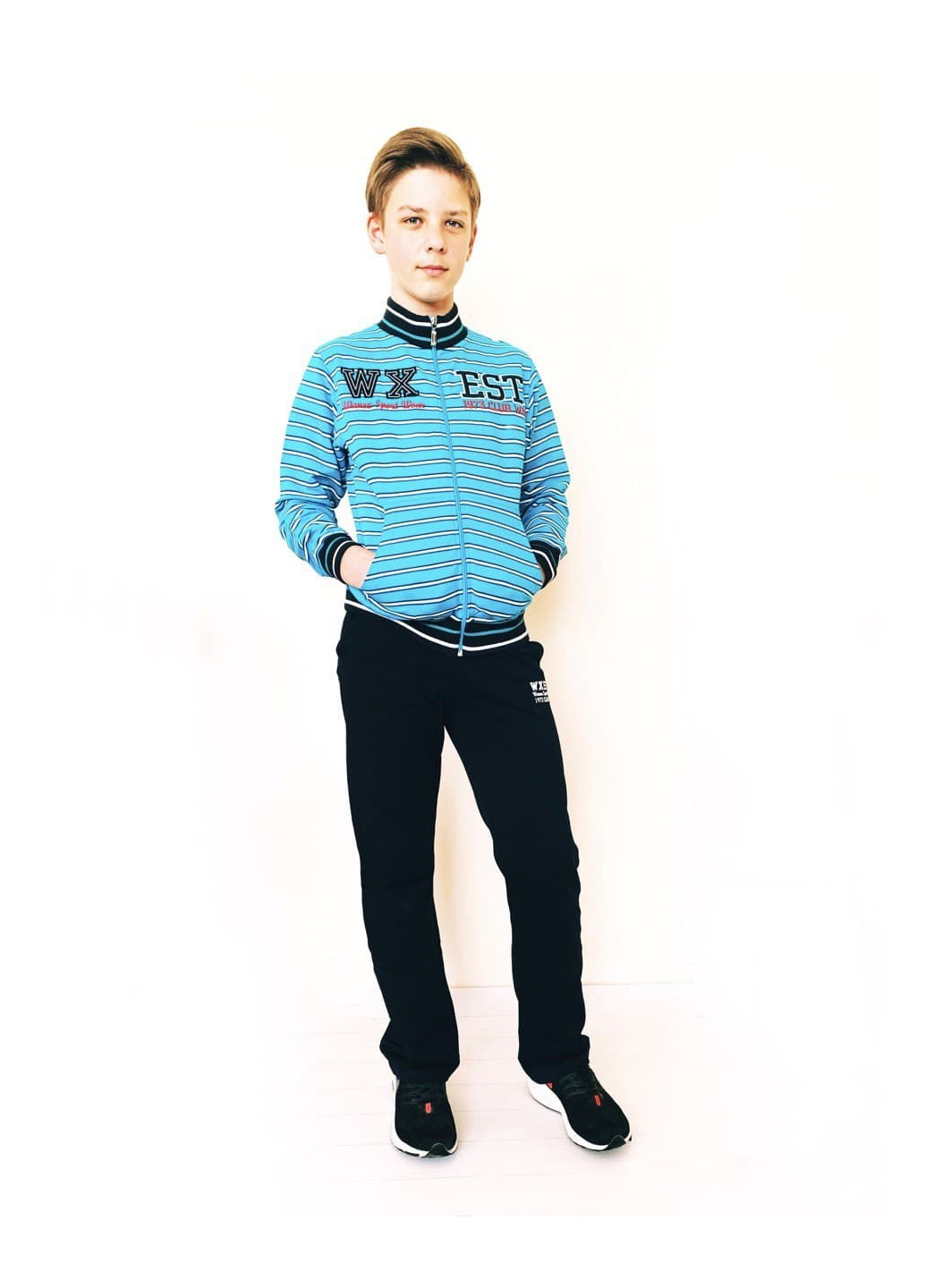 Блакитний демісезонний костюм (кофта, штани) Wanex