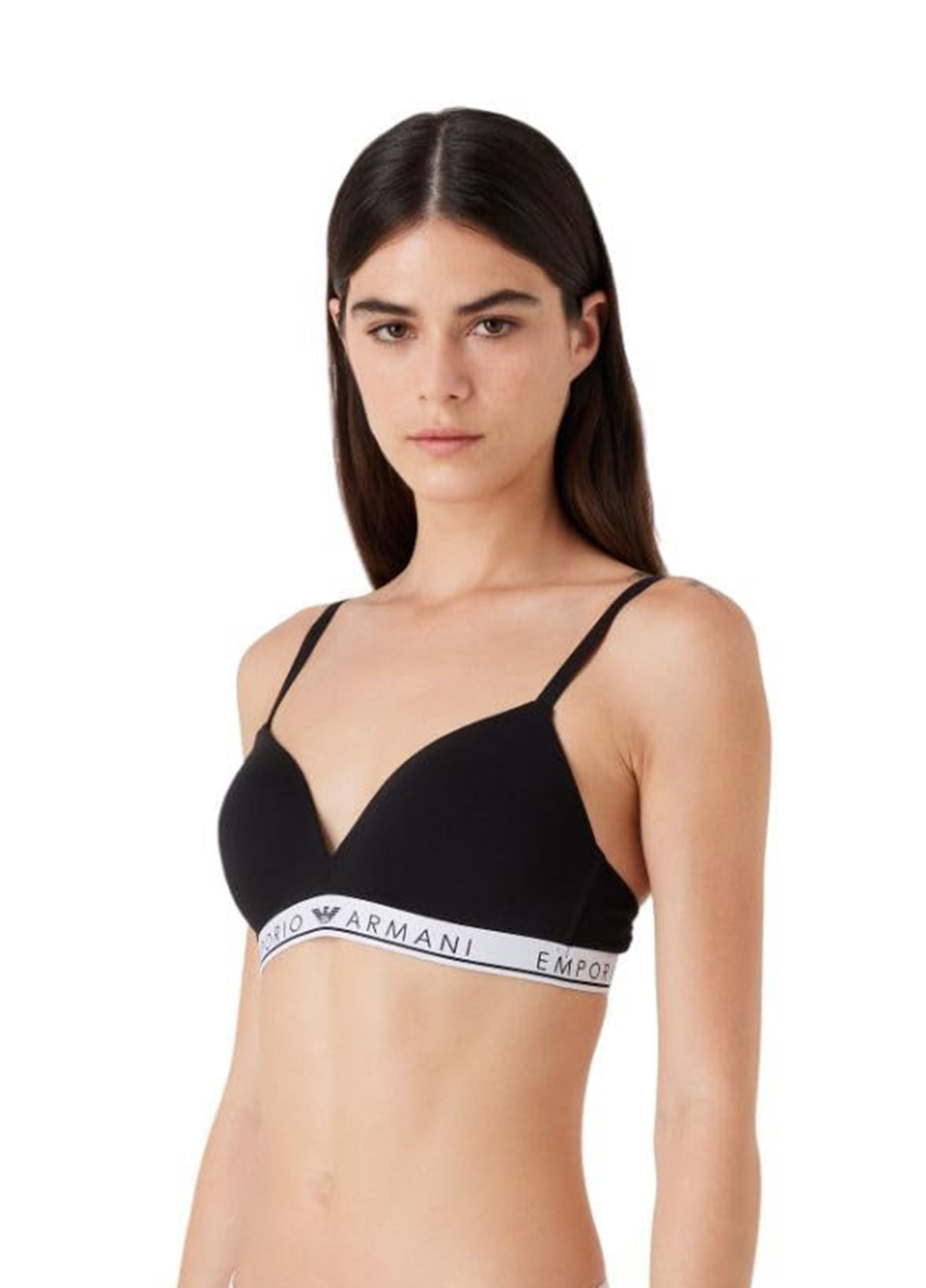 Чорний демісезонний комплект (бюстгальтер, трусики) Emporio Armani