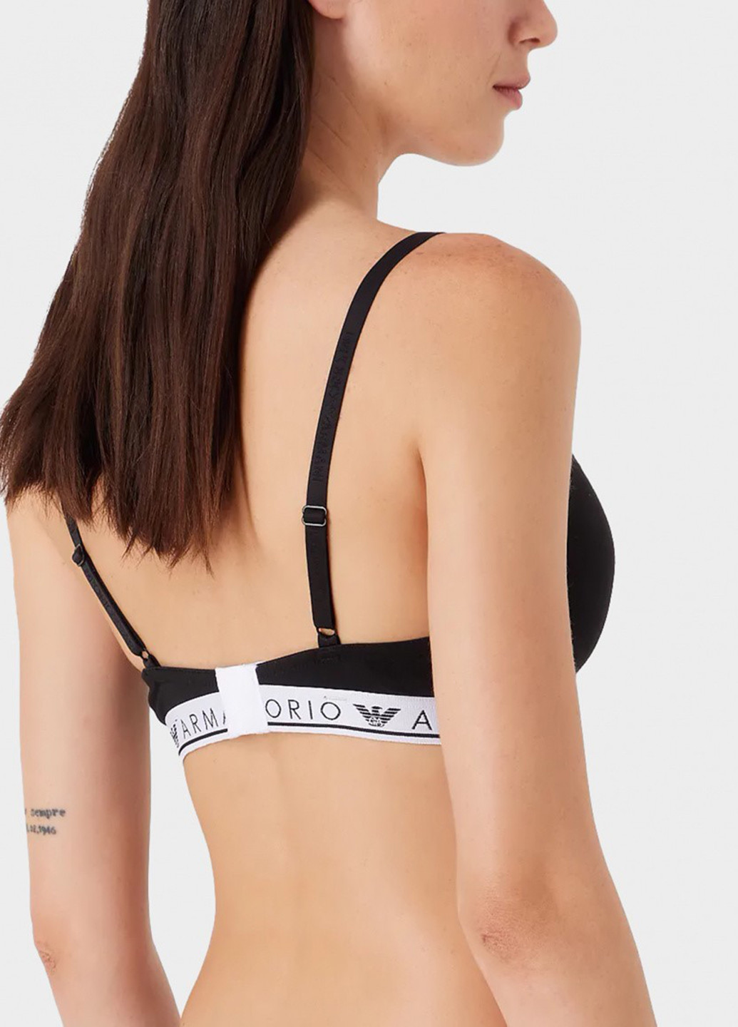 Чорний демісезонний комплект (бюстгальтер, трусики) Emporio Armani